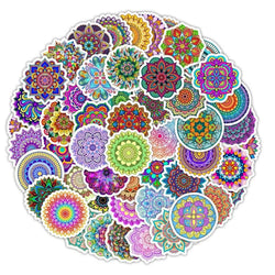 Graffiti Datura Mandala Stickers for DIY Decor, Scrapbooking, Suitcase, Water Bottle, Phone, Laptop, Guitar, Skateboard (10/25/50pcs) (ONLINE ORDER ONLY)
