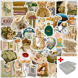 50pcs Retro Graffiti Stickers for Helmet, Wall, DIY Decoration with Storage Box (ONLINE ORDER ONLY)