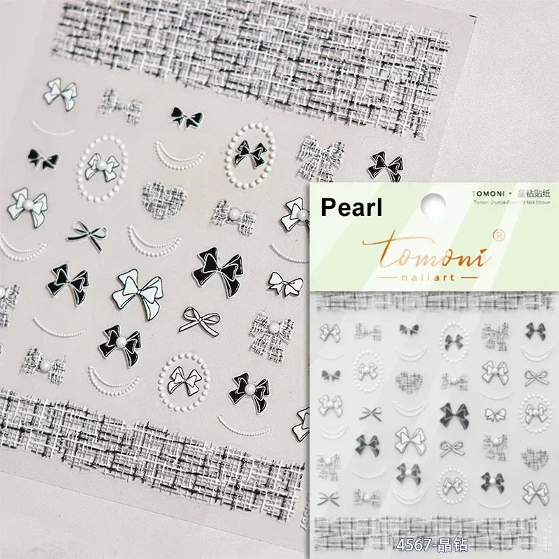 Chic Retro Rose Photo Frame Dried Flower Petal Self Adhesive Nail Art Stickers 5D Hot Stamping Relief Rhinestone Manicure Decals (Online Order Only)