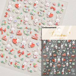 Bunny Love Heart Rabbit Nurse Cut Wound Bowknot Pill Flower Medicine Treatment Self Adhesive Nail Art Stickers Manicure Decals (ONLINE ORDER ONLY)