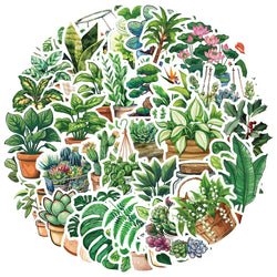 Cartoon Green Plant Stickers for Suitcase, Skateboard, Laptop, Phone, DIY Decal (ONLINE ORDER ONLY)