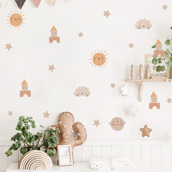 Cute Sun Rainbow Cloud Wall Decals Nursery Vinyl Kids Room Decor (Online Order Only)