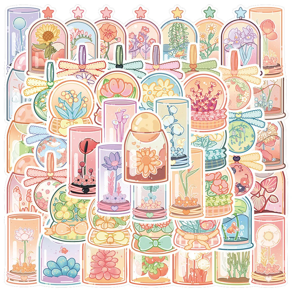 Cartoon Flower Graffiti Stickers 10/30/50pcs Aesthetic Waterproof Decals for Kids Scrapbook Phone Laptop (Online Order Only)