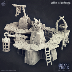 3D Printed Cast n Play Ladders and Scaffoldings Uru Can Tribe 28mm 32mm D&D (Online Only)