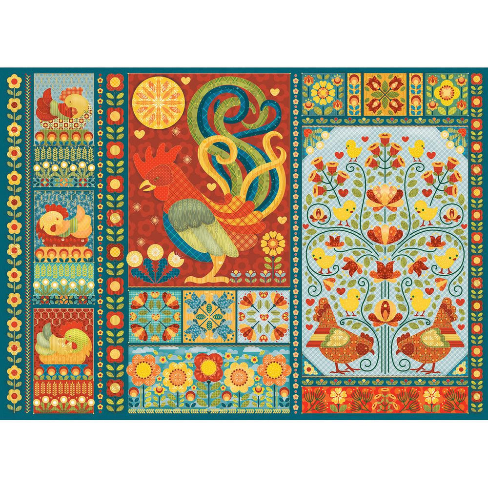 Scandi Chicken Quilt 1000 Piece Jigsaw Puzzle Cobble Hill (ONLINE ORDER ONLY)
