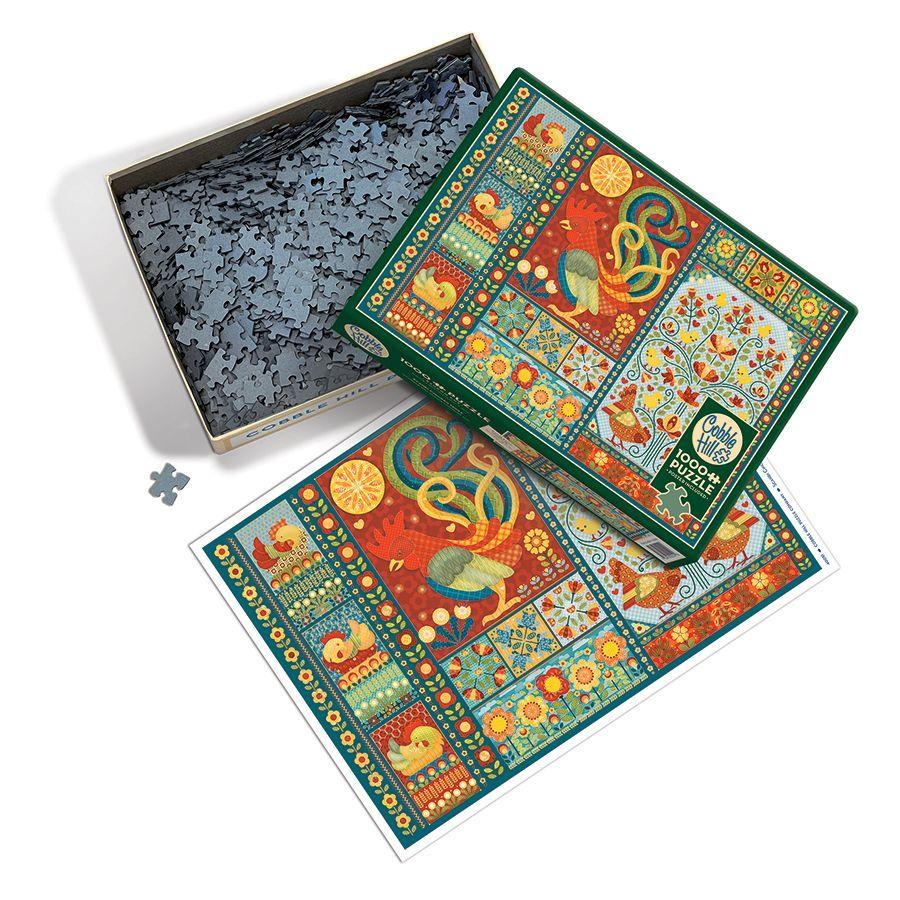 Scandi Chicken Quilt 1000 Piece Jigsaw Puzzle Cobble Hill (ONLINE ORDER ONLY)