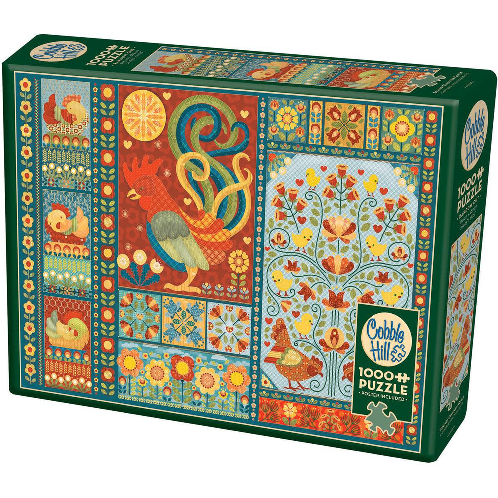 Scandi Chicken Quilt 1000 Piece Jigsaw Puzzle Cobble Hill (ONLINE ORDER ONLY)