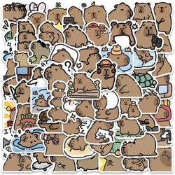 Capybara Cartoon Stickers Pack - Cute Animal Decals for Luggage, Fridge, Laptop (Online Order Only)
