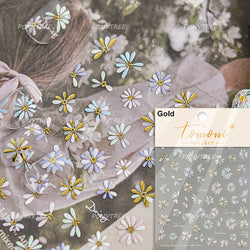 Colourful Daisy Cosmos Hot Stamping Petal Delicate and Pretty Plant Self Adhesive Nail Art Decoration Stickers Manicure Decals (ONLINE ORDER ONLY)
