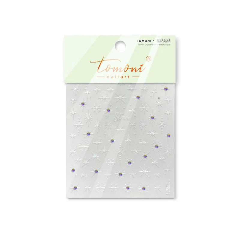 Gold Silver Star Laser Pink Colorful Glitter Starlight Sparkle Rhinestones Relief Nail Art Decorations Stickers Manicure Decals (ONLINE ORDER ONLY)