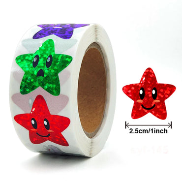 100-500pcs Glitter Star Stickers for Kids School Teacher Reward Sticker Party Decor Small Business Label Scrapbooking Stickers (Online Order Only)