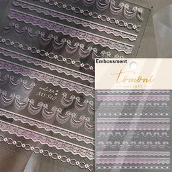 French Style Colorful Square Grid Rhombus Stripe Bowknot Line 3D Self Adhesive Nail Art Stickers Shiny Rhinestone Manicure Decal (Online Order Only)