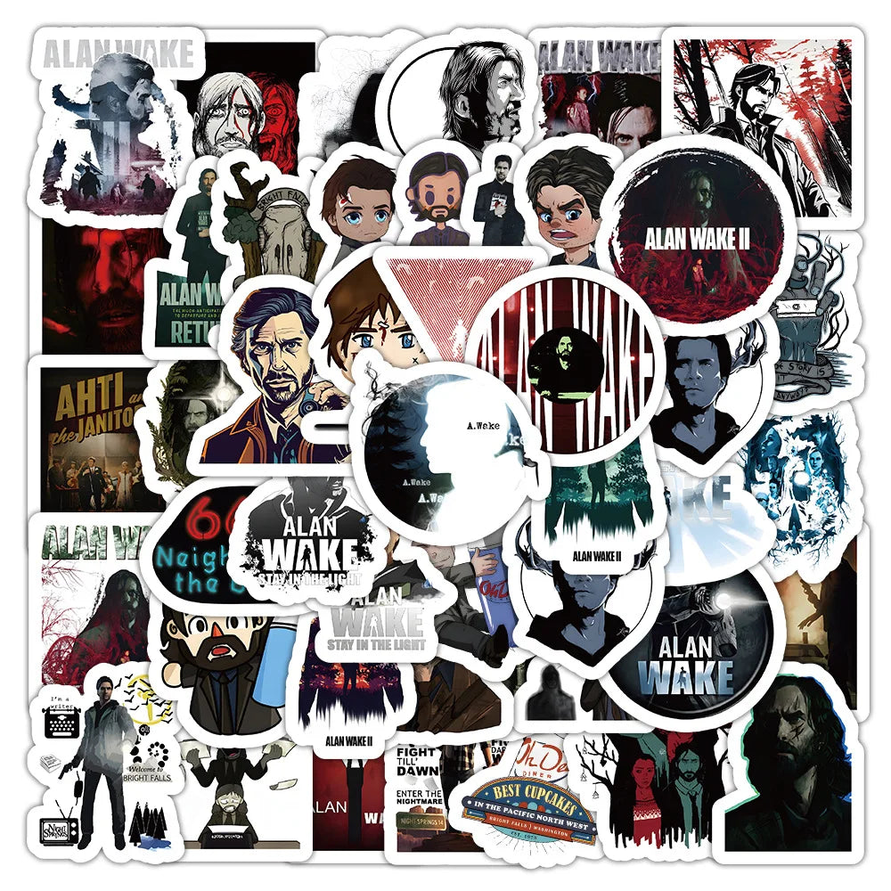 Alan Wake Stickers 10/30/54PCS Horror Game Decals for Laptop, Phone, Guitar, Bike, Skateboard (ONLINE ORDER ONLY)