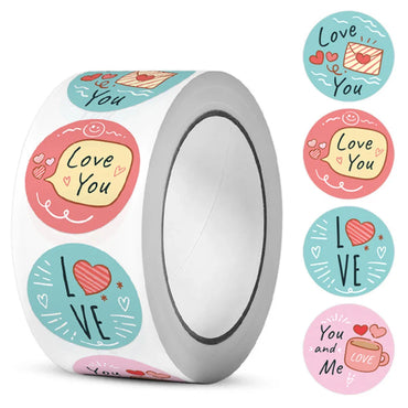 100-500pcs  New Cartoon I LOVE YOU Love Valentine Day Sticker Wedding Gift Packaging Labels Love Scrapbooking Diy Label Stickers (ONLINE ORDER ONLY)