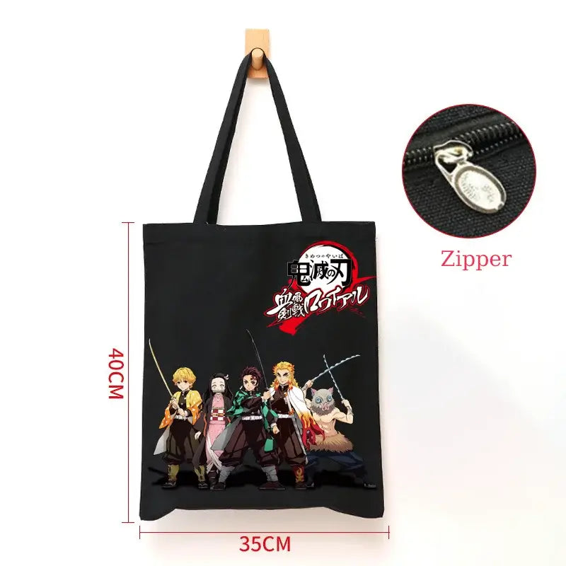Demon Slayer Canvas Bag: Nezuko & Tanjiro Zipper Tote (ONLINE ORDER ONLY)