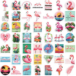 50pcs Flamingos Stickers Dream for DIY Girls Scrapbook Suitcase Water Bottle Phone Laptop Guitar Decal Cartoon Sticker Toys (Online Order Only)