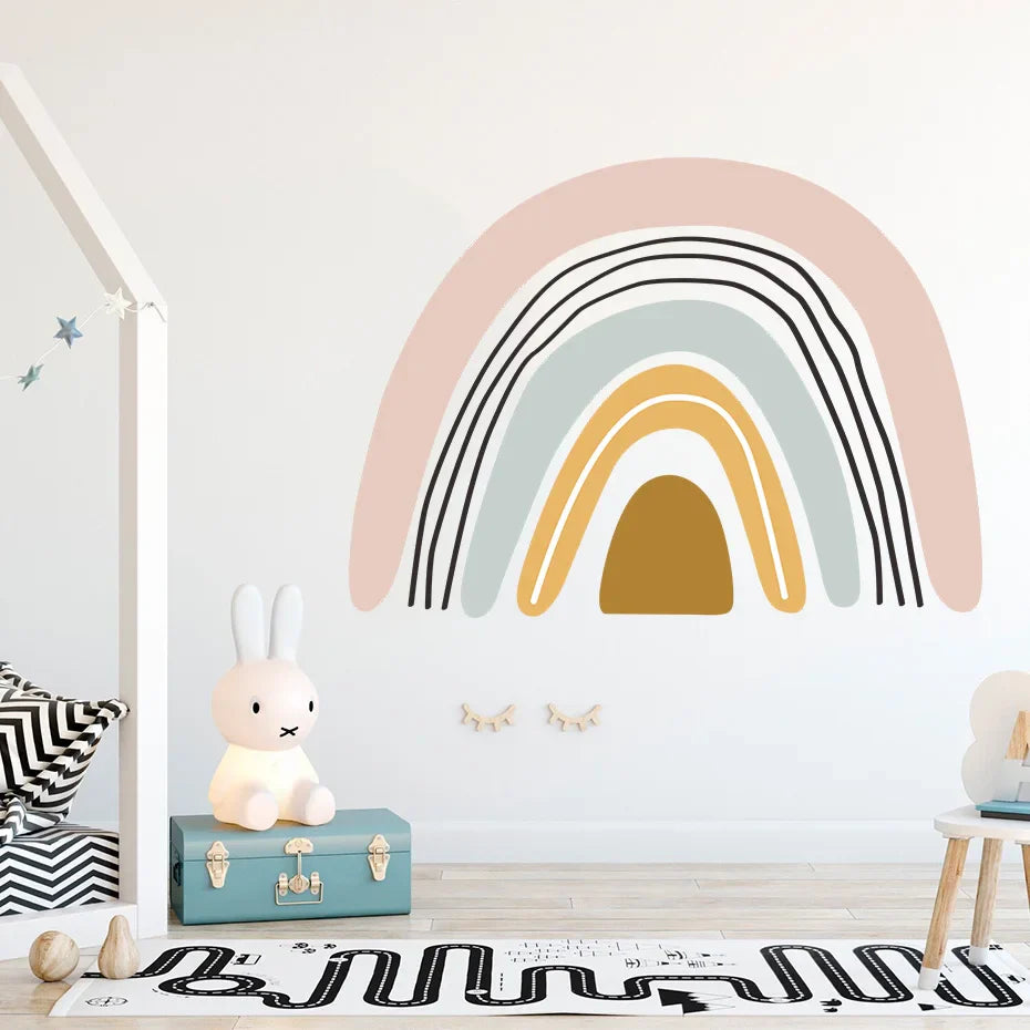 Bohemia Pink Rainbow Wall Decals Nursery Stickers Girls Bedroom Decor (ONLINE ORDER ONLY)