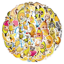 Banana Cat Stickers Pack - Waterproof Cartoon Decals for Laptop, Phone, Guitar, Bike (Online Order Only)