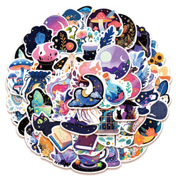 Cartoon Witch Stickers Pack for Skateboard, Suitcase, Guitar, Laptop, Luggage (Online Order Only)