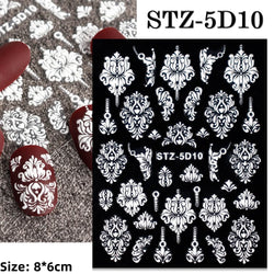 Cute Deer Christmas Nail Stickers 5D Embossed Elk Star Gingerbread Man Snowflake Santa Claus Holly DIY Winter Engraved Manicure* (ONLINE ORDER ONLY)