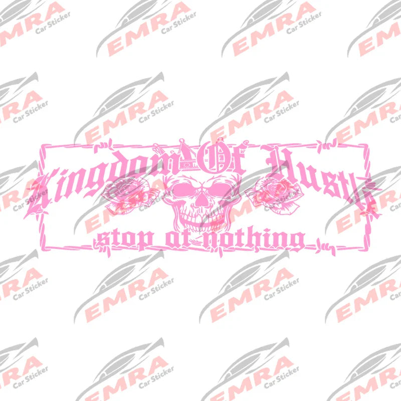 Kingdom of Hustle Wire Skull for Car Sticker Decoration Windshield Rear Window External Accessories Waterproof Vinyl Decals (ONLINE ORDER ONLY)