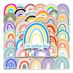50Pcs Rainbow Cartoon Waterproof Vinyl Stickers for Skateboard Snowboard (ONLINE ORDER ONLY)