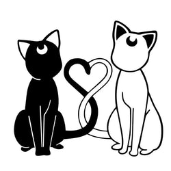 Black Cat White Cat Sticker For Japanese Anime Notebook Sticker Auto Parts Vinyl Decals Decoration Window Bumper Accessories (ONLINE ORDER ONLY)