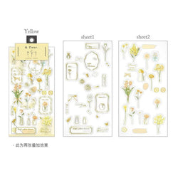 2pcs Japanese Cute Bear Strawberry Flower Landscaping Stickers Scrapbooking Junk Journal Planner Collage Material Stationery (ONLINE ORDER ONLY)
