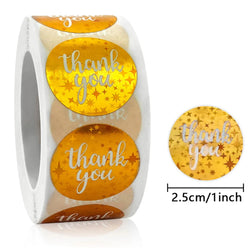 500pcs/roll Gold Holographic Glitter Sealing Label Round Laser Sticker Party Handmade Envelope Business Label Stationary Sticker (ONLINE ORDER ONLY)