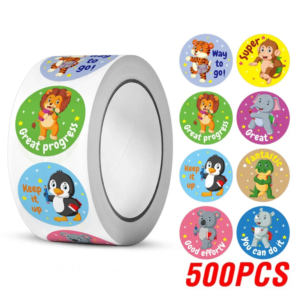 100-500pcs Reward stickers for Students Encourage Labels Scrapbooks Sticker for School Teacher Supplies Cute Self Adhesive Label (Online Order Only)