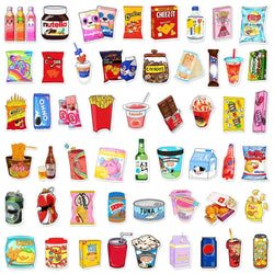 10/30/50Pcs Food and Drink Brand Sticker Packs (ONLINE ORDER ONLY)