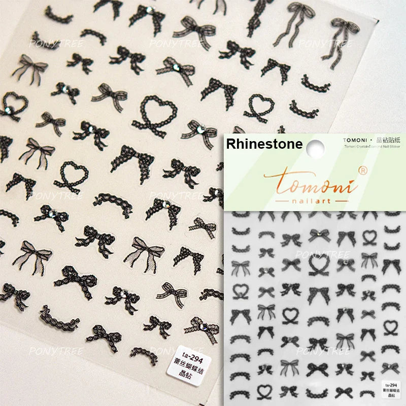 Black Cat Kitten Glasses Camera Timepiece Shoe Notebook Vase Pen Teapot Bowknot Item Adhesive Nail Art Stickers Manicure Decals (Online Order Only)