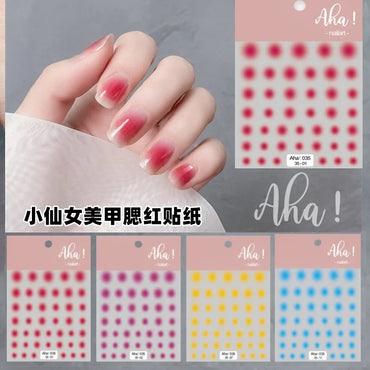 3D Blush Gradient Nail Art Stickers 12-Colors Aha Self-adhesive Rainbow Jelly Slider Japanese Style Translucent Gel Polish Wraps (ONLINE ORDER ONLY)