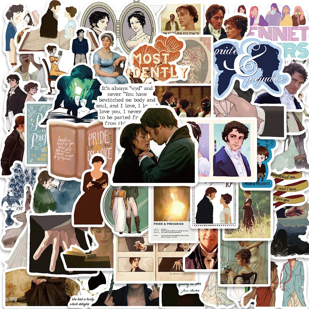 50PCS Pride and Prejudice Graffiti Art Stickers Aesthetic Decals for Laptop and Water Bottle (ONLINE ORDER ONLY)