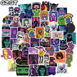 10/50/75 PCS Cyberpunk Graffiti Stickers Packs One Pieces Cartoon Stickers for Laptop Suitcase Skateboard Guitar Anime Stickers (ONLINE ORDER ONLY)