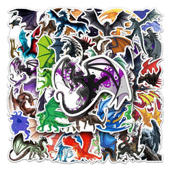 50Pcs Dragon Cartoon Waterproof Vinyl Stickers for Skateboard Snowboard (Online Order Only)