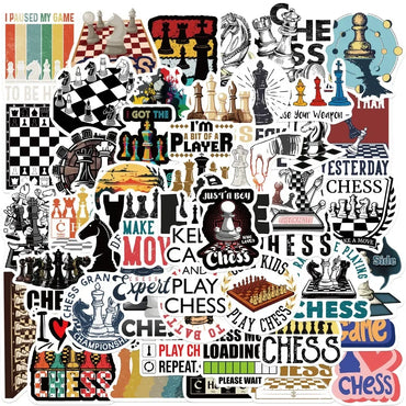 10/50pcs Chess Game Stickers Aesthetic Graffiti Decals For Laptop Luggage Skateboard Motorcycle Diary Waterproof Sticker (ONLINE ORDER ONLY)
