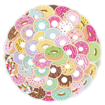10/50pcs Colorful Candy Stickers Gift Toy for Girl Kawaii Cute Lollipop Donut Decal Sticker to Laptop Stationery Bike Guitar (Online Order Only)