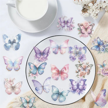 50PCS Kawaii Color Butterfly PET Sticker Aesthetic Decoration Scrapbooking Stationery DIY Hand Accounting Supplies for Kids (ONLINE ORDER ONLY)
