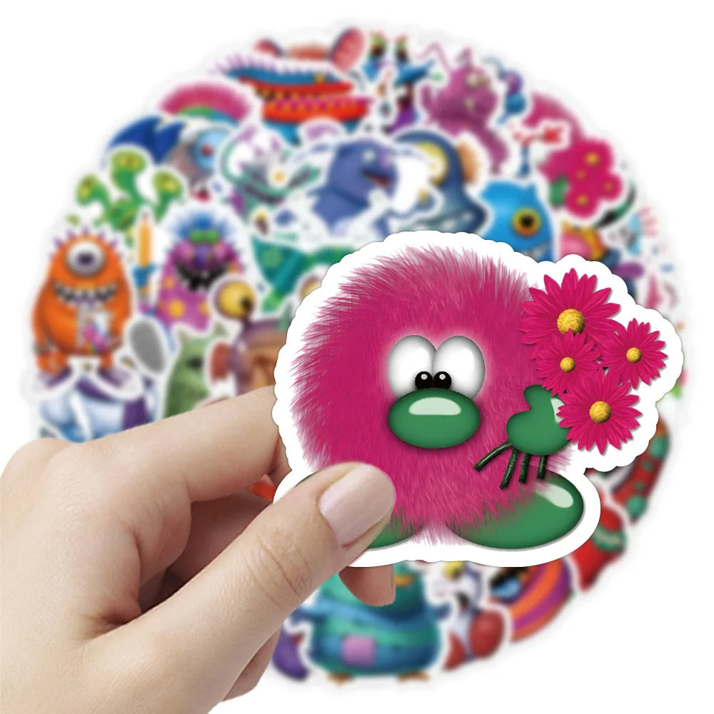 10/50Pcs Little Monster Stickers For Notebooks Stationery Kscraft Vintage Cute Sticker Craft Supplies Scrapbooking Material (Online Order Only)