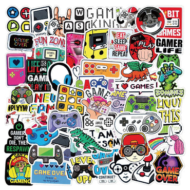 10/30/50PCS Game Machine Gamepad Stickers Cartoon Graffiti Decals Toy Phone Scrapbook Laptop Bike Fridge Waterproof Kids Sticker (ONLINE ORDER ONLY)