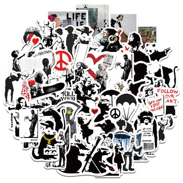 10/30/67PCS Banksy Art Graffiti Street Art Stickers Aesthetic Decal Skateboard Phone Laptop Car Bike Waterproof Sticker Kid Toy (ONLINE ORDER ONLY)
