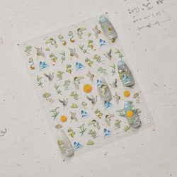 Autumn Fall Sunflower Rabbit Leaves Crane Rose Sun Mountain Hill Produce Good Harvests Cookie Nail Art Sticker Decoration Decals (ONLINE ORDER ONLY)