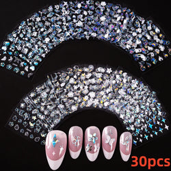 30 Sheets Cute Penguin Winter Nail Stickers Set 3D Snowflake Christmas Decals Tree Elk Bell Self Adhesive Slider Manicure Tips * (ONLINE ORDER ONLY)