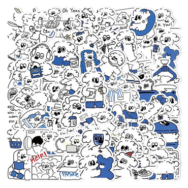 10/30/65PCS Kawaii Naughty Puppy Dog Stickers Graffiti DIY Luggage Phone Fridge Laptop Wall Decals PVC Waterproof Classic Toys (ONLINE ORDER ONLY)