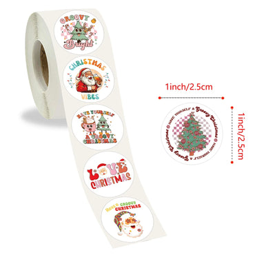 100-500pcs Merry Christmas Stickers Cristmas Xmas Party Seal Labels For DIY Gifts Baking Package Envelope Stationery Decor (ONLINE ORDER ONLY)
