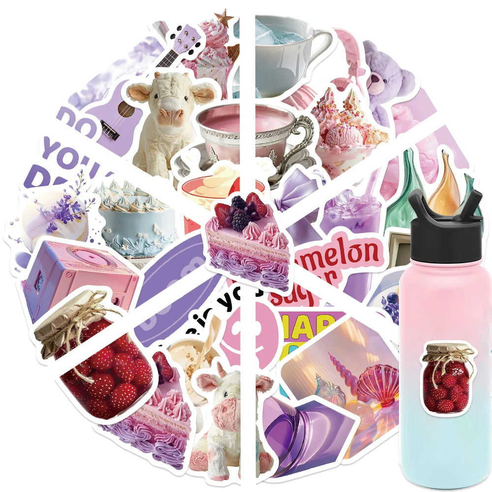 30Pcs Purple Aesthetics Sticker Diy Computer Stickers for Water Bottles Waterproof Journal Arts Crafts Toy Decals (ONLINE ORDER ONLY)