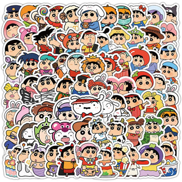 10/30/50/100PCS Cute Crayon Shin-chan Cartoon Stickers Funny Anime Graffiti DIY Luggage Laptop Phone Guitar Car Bike Kids Toy (ONLINE ORDER ONLY)