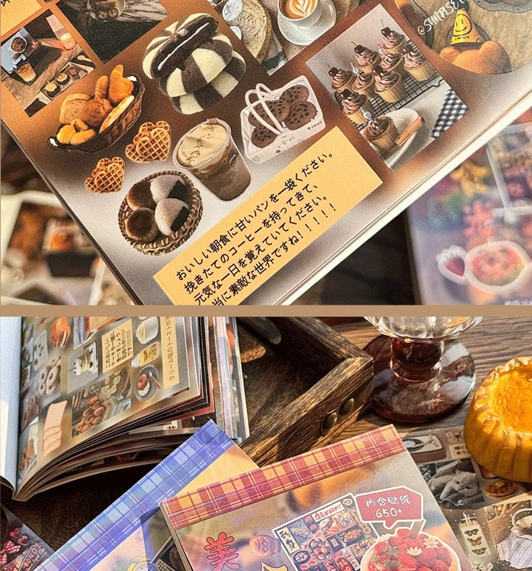 30 Pages Cute Y2K Japanese Food Cut Film Sticker Book Journal Handbook Scrapbooking Kawaii Decoration Sticker Gift (ONLINE ORDER ONLY)