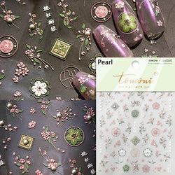 Red Azalea Rose Peony Crane Warbler Bird Fish Lily Chicken Rabbit Lobster Flower Retro Chinese Nail Art Sticker Decoration Decal (Online Order Only)